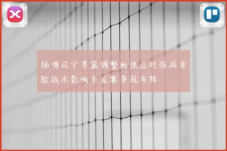 杨鸣辽宁男篮调整轮换应对伤病考验战术影响季后赛争冠布阵