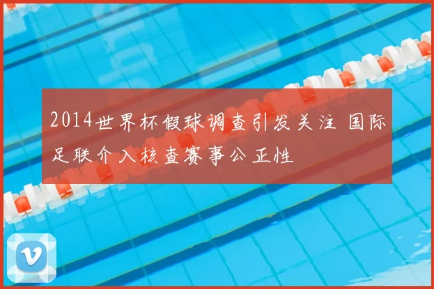 2014世界杯假球调查引发关注 国际足联介入核查赛事公正性